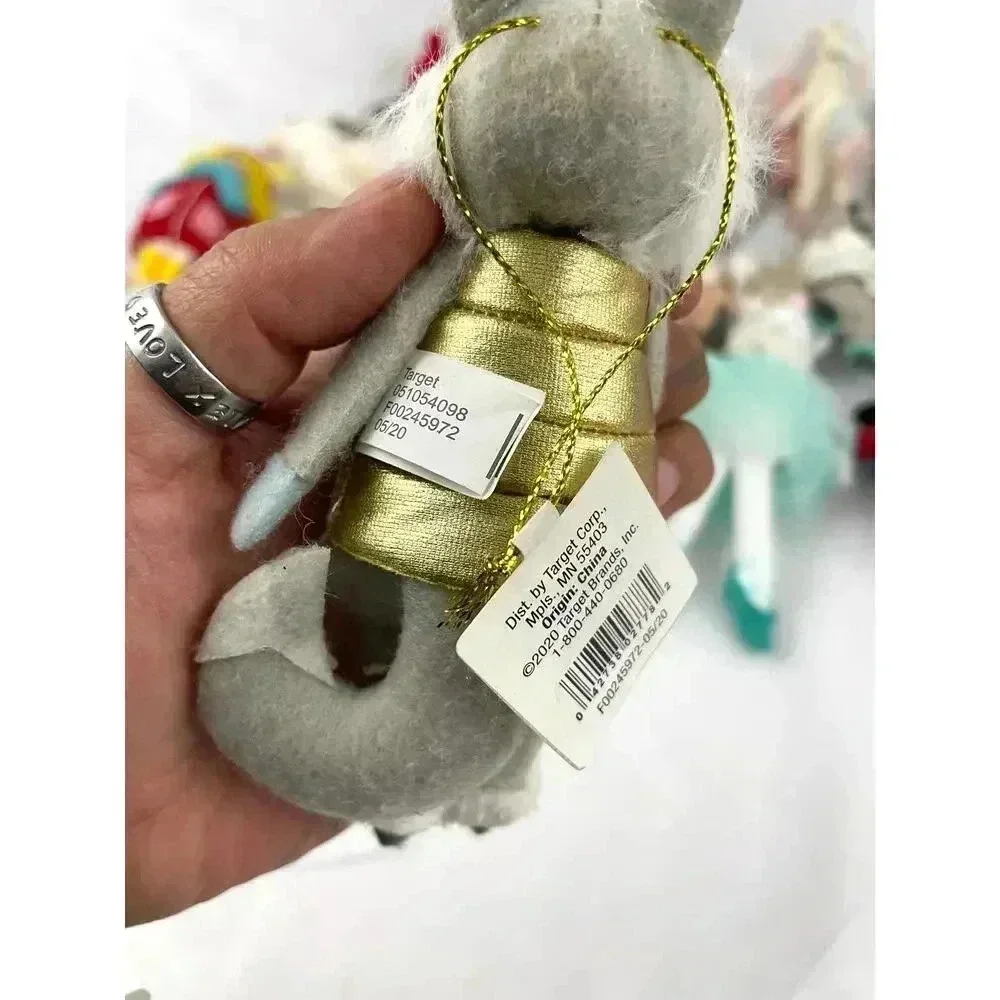 Lot of 27 Plush Dressed Animals Christmas Fabric Ornaments Train‎ Llama Bear